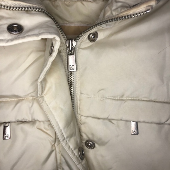 MICHAEL Michael Kors Jacket Cream Down Hooded Jacket Sz L EUC Fur Trim Hood - Picture 6 of 14